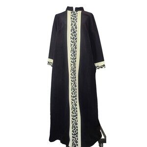 Vintage Vanity Fair Stripe Animal Print Velour Long Robe House Coat USA 14 Zip